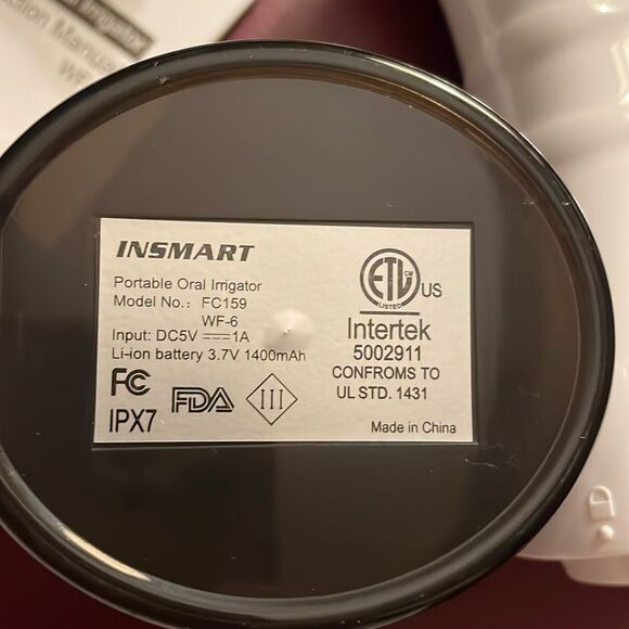 New Insmart portable cordless oral irrigator dental water flosser NWOT - Picture 9 of 11